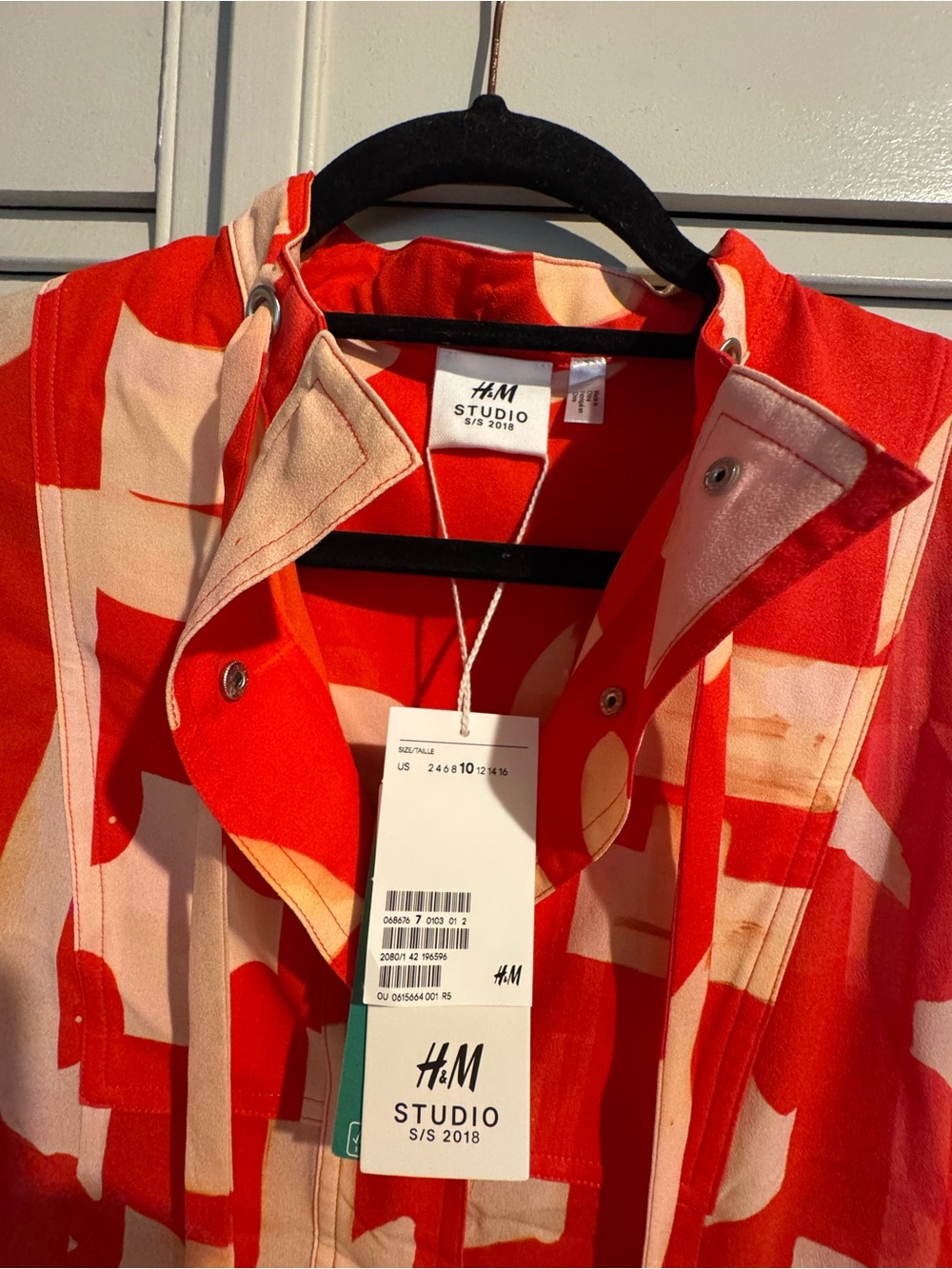 NWT H&M Studio SS18 Runway Japanese Print Red Maxi Dress US 10 - Picture 6 of 8